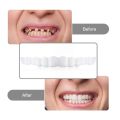 4 pieces of white dentures - adjustable upper and lower dentures for men and women, comfortable fit and natural smile. 