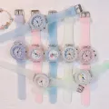 Girls Kids Children Luminous Student Colorful LED Light Women Lady Clock Silica Gel Watermelon Quartz Wrist Watch. 