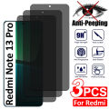3pcs Privacy Screen Protector for Xiaomi Redmi Note 10 11 12 13 Pro 9s 9 Pro Max 10S 11S 12S 12 4G 5G Anti-Spy Tempered Glass. 