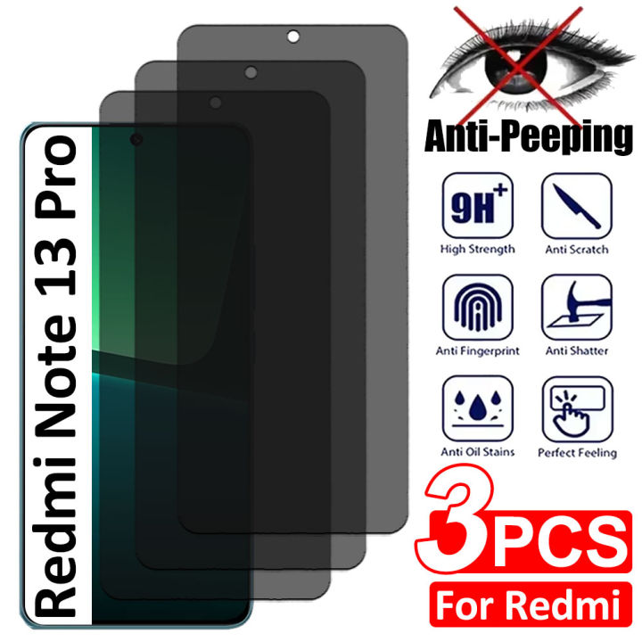 3pcs Privacy Screen Protector for Xiaomi Redmi Note 10 11 12 13 Pro 9s 9 Pro Max 10S 11S 12S 12 4G 5G Anti-Spy Tempered Glass