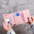 2024 new Japan and South Korea cute little animals girls small fresh short wallet simple student small wallet wallet. 