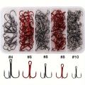 Fishing Treble Hooks, 3 Claw Fishing Hooks Strong  Round Bend High Carbon Steel Hooks for Saltwater Freshwater Lure Baits. 