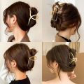 GoldHollow Geometric Hair Clips Metal Hair Claw Cross Hairclip Headband Hairpin Sliver Hair Crab Women Fashion Hair. 