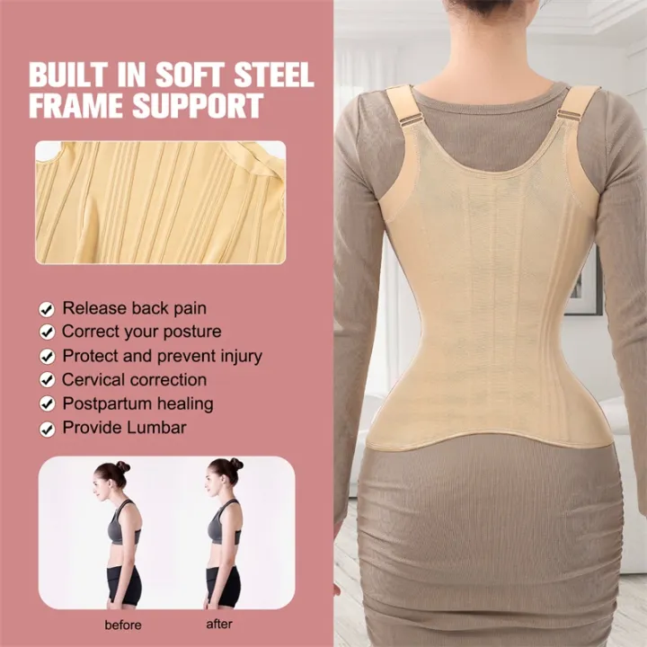 MiiOW%20U-shaped%20Waist%20Trainer%20Corset%20Women%20Shaper%20Waist%20Trainer%20Steel%20Bone%20Abdomen%20Beautiful%20Back%20Belt%20Women's%20Tank%20Top%20Shapewear%20-%20Image%205