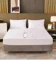 Waterproof Fitted Sheet Bedding Cover Bed Cloth Solid Color Mattress Cover Bed Protector Cover For Bedroom Guest Room. 
