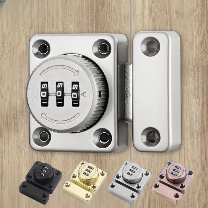 Password Rotate Bolt Latch 3 Digit Combination Home Security Latch Gate Latches Door Keyless Lock Twist Rotating Barrel Locks