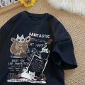 M-8XL 2025 New Summer Korean Style Fun Cartoon Print T-shirt Man Women Unisex Oversized Plus Size Tshirt Trendy Tees.