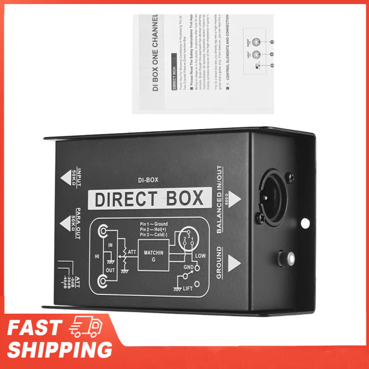 Professional Single Channel Passive DI-Box Direct Injection Audio Box ...
