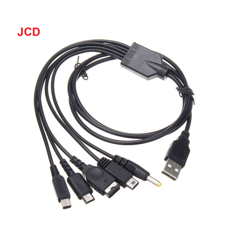 JCD 5 in 1 USB Charging Cable For NEW 3DS XL NDS Lite NDSI LL WII U Charger For GBA For PSP 1000/ 2000 3000 Gaming Cable