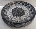 Pack OF 6 Melamine Diner  Medium plates Irani Design Double glazed quality oven safe Serving For Rice And Curry. 