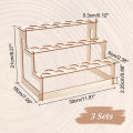 1pc 4-Tier Wood Jewelry Display Stand Wooden Earring Organizer Holder with Grooves Jewelry Showcase Rack for Rings Earring. 