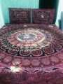 Dyed and painted bedsheet. 