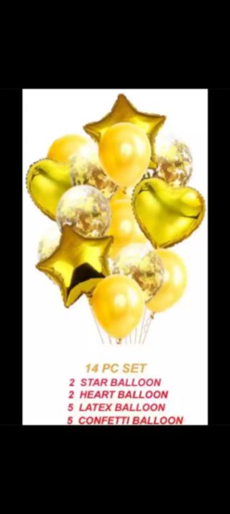 14 pieces set heart star shape foil balloons  birthday decorations balloon wedding decor balloons