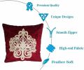 2 PCS Maroon Laser Applique Cushion Cover (pack,2) Luxury Design. 
