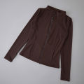 Yoga sport wear spandex full Zip Long Sleeve yoga jacket with Thumb Hole without hood Women Coat.