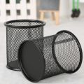 desktop table promotion custom multi purpose single stand office mesh metal black pencil cup pen holder.