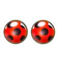2024 Fashion Women Ladybug Anime Cartoon Style Stainless Steel Plated Earrings Jewelry Cartoon Glass Dome Stud Earrings Gifts. 