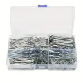 175Pcs Sliver Split Pins Cotter Fixings Assorted Sizes Zinc Plated Steel Hard Case Link Split Cotter Pin High Quality. 