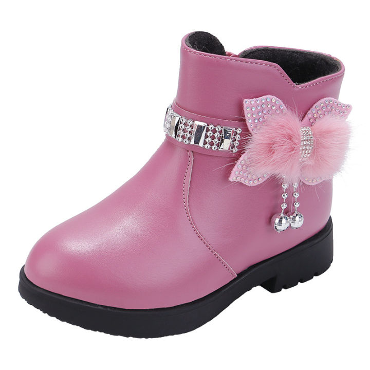 Girls%20Children%20Princess%20Shoes%20with%20Butterfly%20Knot%20Soft%20Sole%20High%20Top%20Studded%20Boots%20Kids%20Casual%20PU%20Leather%20Boots%20Pure%20Color%20Shoes%20-%20Image%207