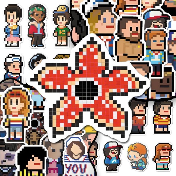 Pixel Rafe Sticker 48Pcs Pixel Game Stickers Welcome To Derry Decals For Phone Notebook ...