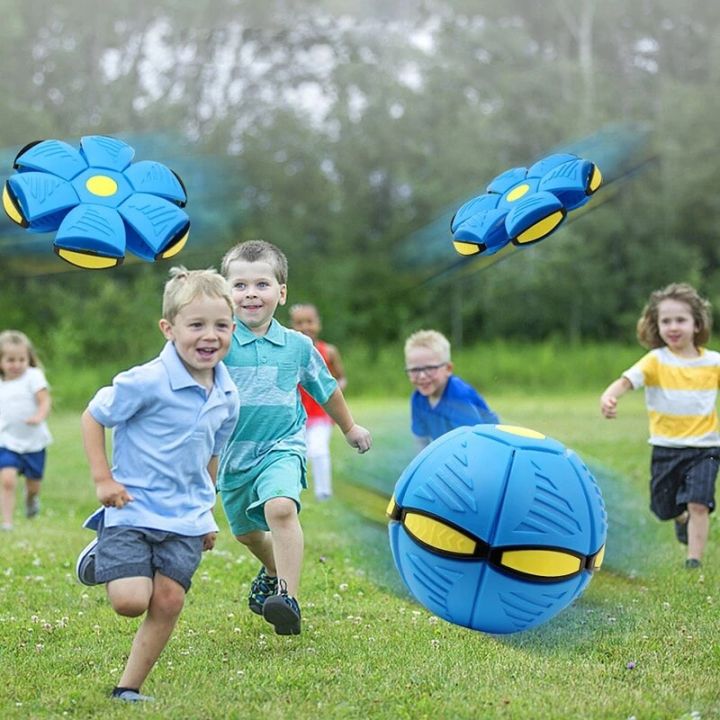 Blue Flying Saucer Ball Outdoor Parent Children Toy Foot Magic