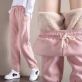 Winter Women Harem Pants Drawstring Fleece Long Thicken Y2K Sweatpants Joggers Trousers Sports Casual Soild Color Warm Pants.