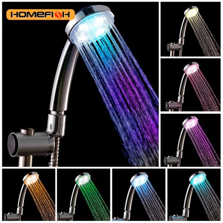 LED 7 Colors Shower Head Automatically Color-Changing LED Shower Light ...