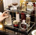 Luxury Makeup Organizer Jewelry Lipstick Perfume Storage Tray Large-Capacity Cosmetic Storage Box. 