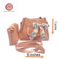ASC Collection Double Handbag for Girls with Long Strap Compact Size 7x8x4 Inch. 