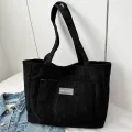 Women Corduroy Tote Bag with Pockets Compartments Large Capacity Shoulder Bags Casual Shopping Bag Handbags for School Work. 