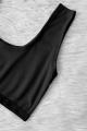 Premium Cotton Sports Bra for Women - Comfortable Stretchable Training Crop Top - Black. 