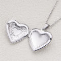 Romantic Heart Locket Pendant Openable Female Silver Color Stainless Steel Photo Frame Charm Necklace for Women Men Jewelry Gift. 