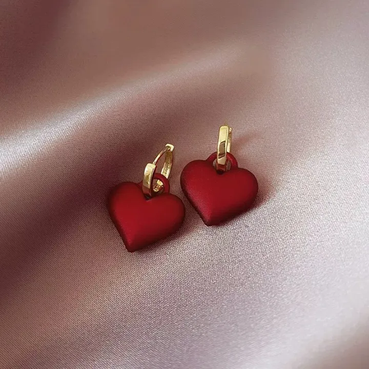 Red%20Heart%20Dropper%20Earrings%20for%20Women%20Versatile%20in%20All%20Seasons%20Suitable%20for%20Daily%20Wedding%20Occasions%20Style%20-%20Image%204