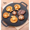 Non-Stick Iron Griddle Non-Stick Large Iron Griddle Skillet- Induction Compatible Portable BBQ Plate for Home & Outdoor Camping. 