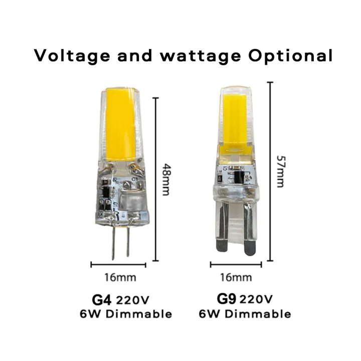 10Pcs%20G4%20G9%20LED%20COB%20Light%20Bulb%20Dimmable%206W%20AC220V%20Replace%20Mini%20Halogen%20Lamp%20LED%20Bulb%20for%20House%20Lighting%20Replacement%20Light%20Bulbs%20-%20Image%204