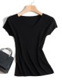 Pullover knitted Short Sleeve knitted Sweater Women Spring Summer Slim Basic Solid Casual Base Female knitting shirts 2026 Korea.