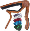 Miwayer Guitar Capo for Acoustic and Electric Guitars Rosewood Color with 5 Picks.