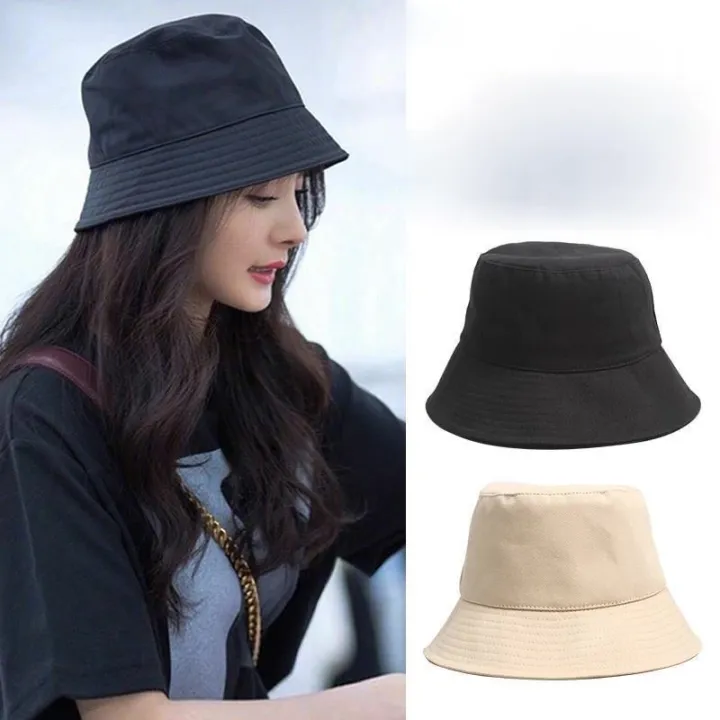Bucket hat solid color bucket hat 2 sides beautiful thick fabric wholesale