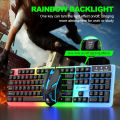 GTX350 Gaming Keyboard Mouse Combos Computer Laptop Backlight Gamer Kit LED Wired Usb Keyboard GTX350 Set-Black. 