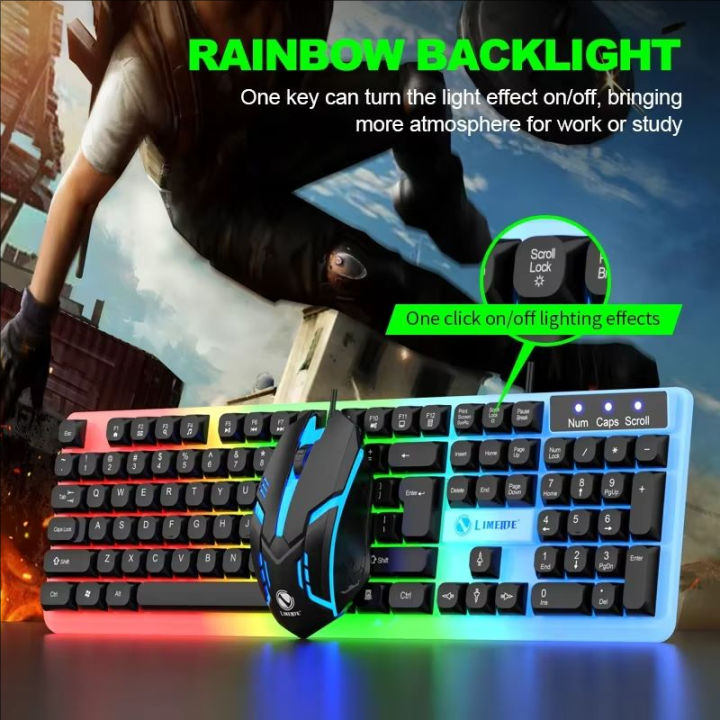 GTX350%20Gaming%20Keyboard%20Mouse%20Combos%20Computer%20Laptop%20Backlight%20Gamer%20Kit%20LED%20Wired%20Usb%20Keyboard%20GTX350%20Set-Black%20-%20Image%202