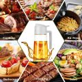 550ml 2-in-1 Glass Oil Spray Bottle for BBQ, Camping, and Fitness Fat Loss | Kitchen Cooking Utensil. 