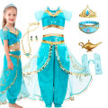 Aladding and the Magic Lamp Jasmine Fairy Costume Princess Dress up for Little Girl Fancy 2026 Halloween Carnival Cosplay Outfit.