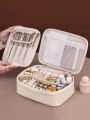 New PU leather makeup bag with large capacity, portable, and high-end outdoor feel, layered and multi-layer waterproof makeup ca.