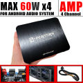 4-Channel Car Amplifier (60Wx4) 240W Max Power for Large Display Android Devices Audio Subwoofers and Speakers Car Stereo AMP.