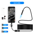 7MM Android Endoscope Camera 3 IN1 Micro USB Type C Borescope Mini Camera Waterproof LED Car Inspection For PC.