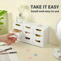 3-Tier Plastic Cosmetic Storage Box Organizer with Drawers Multifunctional Countertop Storage for Jewelry Office Supplies. 
