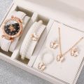 Pink Pearl Butterfly Watches for Women Fashion Rhinestone Casual Bracelet Watch Simple Female Clock Ladies Quartz Wristwatches. 