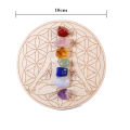 7pcs/set Natural Crystal Mixed  seven Chakra Healing Stone + Seven Star Array Wood Plate Gravel Chips Chakra Home decor Gift home decoration item. 