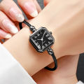 1/4PCS Fashion Square Roma Dial Women Quartz Watch Elegant Bracelet Strap Wristwatch Reloj Mujer Girls Clock  (Without Box). 