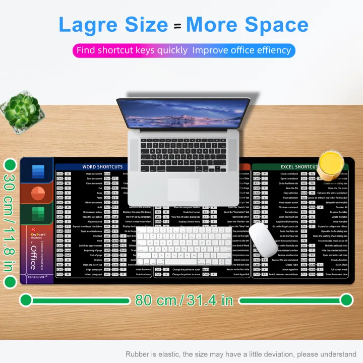 EXCO%20Excel%20Shortcuts%20Mouse%20Pad%20Large%20Extended%20Desk%20Mat%20Non-Slip%20%20Base%20Big%20Keyboard%20Mousepad%20Stitched%20Edge%20Office%20Gaming%20-%20Image%205